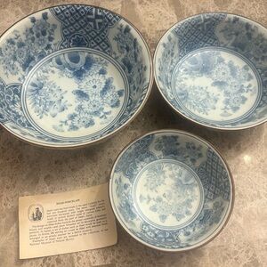 3 piece Vintage Imari Porcelain Bowls!
